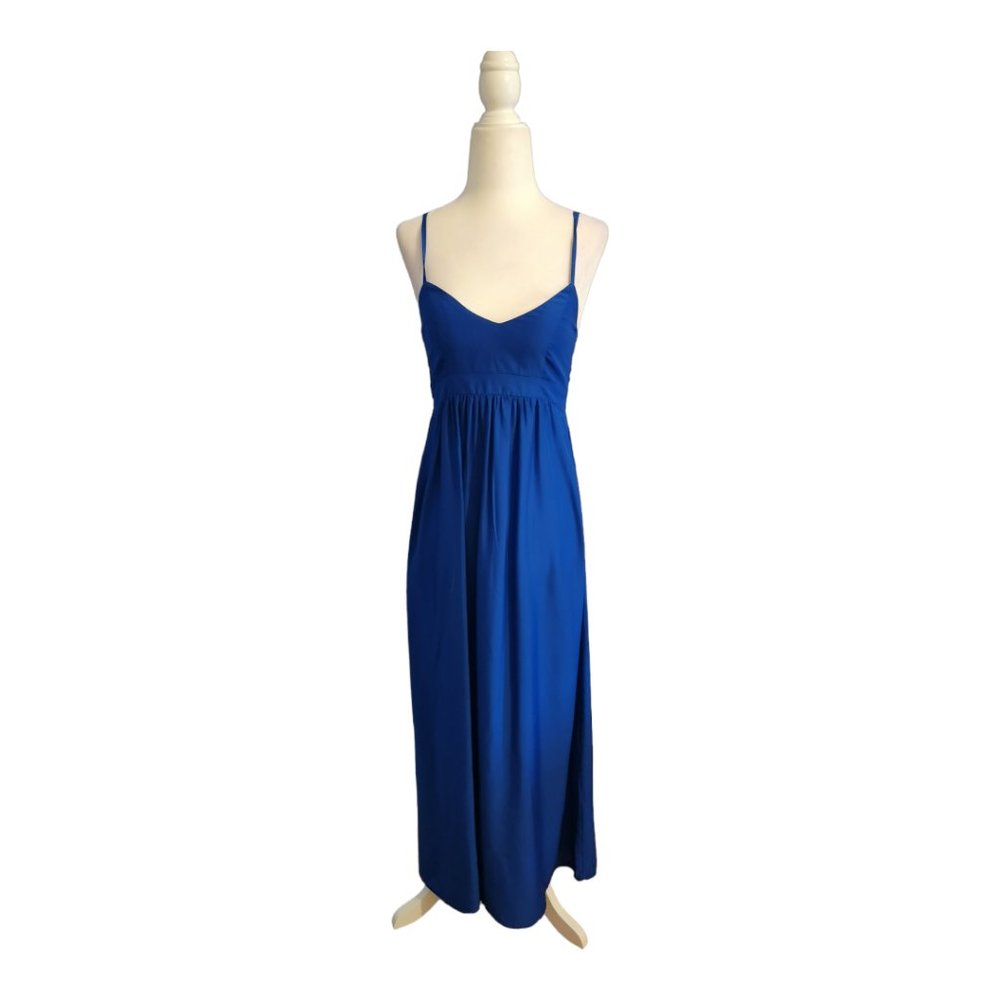 NEW FELICITY & COCO Woven Cobalt Blue Maxi Dress Size Small Petite